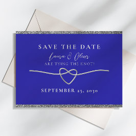 Silver Royal Blue Wedding speichert das Datum Save The Date