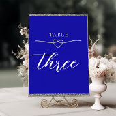 Silver Royal Blue Wedding Tischnummer