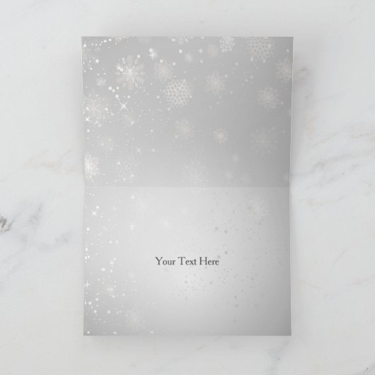 Silver Royal Blue Winter Brautparty Vielen Dank Dankeskarte (Innenseite)