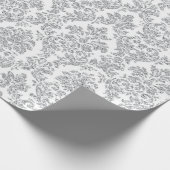 Silver Royal Floral Damask White Gray Vip Geschenkpapier (Ecke)