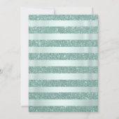 Silver Royal Green Quinceanera Save The Date (Rückseite)