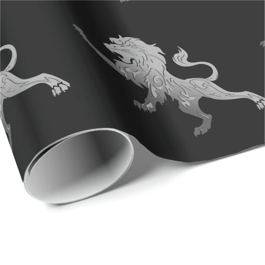Silver Royal Lion Geschenkpapier (Rolleneckpunkt)