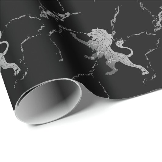 Silver Royal Lion Geschenkpapier (Rolleneckpunkt)