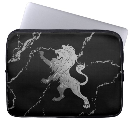 Silver Royal Lion Laptopschutzhülle (Vorderseite)