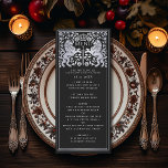 Silver Royal Lion Medieval Sword Hochzeitsmenü Menükarte<br><div class="desc">Feiern Sie Ihren besonderen Tag mit diesem Royal Medieval Lion Wedding Design. Das Silber in diesem Design ist keine echte Folie. Sie können dies durch einen Klick auf "PERSONALISIEREN" weiter anpassen.</div>