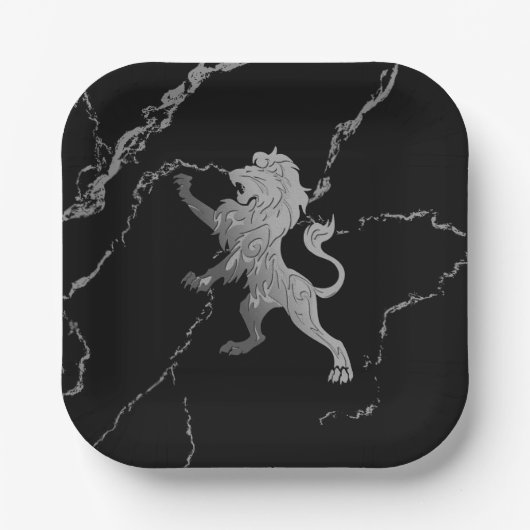 Silver Royal Lion Pappteller (Vorderseite)