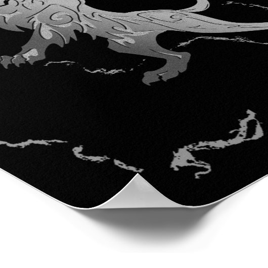 Silver Royal Lion Poster (Ecke)