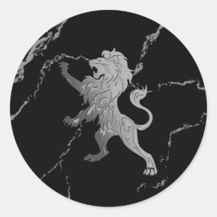 Silver Royal Lion Runder Aufkleber