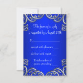 Silver Royal und Aquamarin Blue Masquerade Party U RSVP Karte (Rückseite)