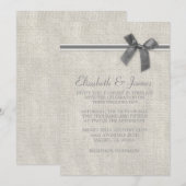Silver Rustic Burlap Wedding Einladungen (Vorne/Hinten)