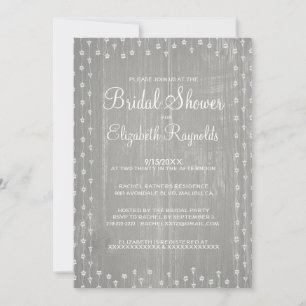 Silver Rustic Country Bridal Dusche Einladungen