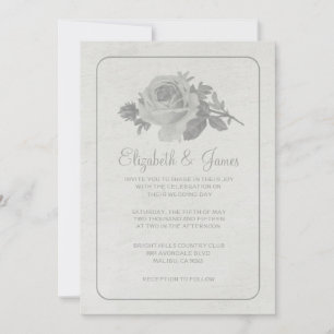 Silver Rustic Floral/Blume Hochzeitseinladungen Einladung