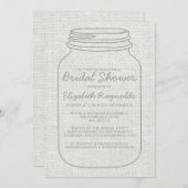 Silver Rustic Mason Jar Bridal Dusche Einladungen (Vorne/Hinten)