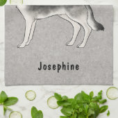 Silver Sable Deutscher Schäferhund und Individuell Geschirrtuch (Gefaltet)