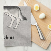 Silver Sable Deutscher Schäferhund und Individuell Geschirrtuch (Viertel Falte)