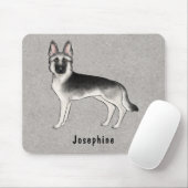 Silver Sable German Shepherd and Individuelle Name Mousepad (Mit Mouse)