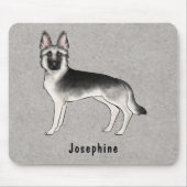 Silver Sable German Shepherd and Individuelle Name Mousepad (Vorne)