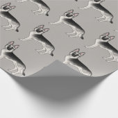 Silver Sable German Shepherd Cartoon Dog Muster Geschenkpapier (Ecke)