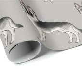 Silver Sable German Shepherd Cartoon Dog Muster Geschenkpapier (Rolleneckpunkt)