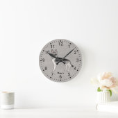 Silver Sable German Shepherd Dog Numbered Clock Runde Wanduhr (Zuhause)