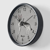 Silver Sable German Shepherd Dog Numbered Clock Uhr (Winkel)