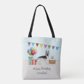 Silver Sable German Shepherd farbenfroh Geburtstag Tasche (Rückseite)
