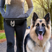 Silver Sable German Shepherd GSD Dog Head Black Bauchtasche