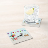 Silver Sable German Shepherd Hund farbenfroh Gebur Rechteckiger Pappuntersetzer (Vor Ort)