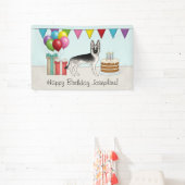 Silver Sable German Shepherd Hund Happy Birthday Banner (InSitu)