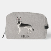 Silver Sable German Shepherd Hund mit beliebigem N Waschbeutel (Rückseite)