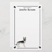 Silver Sable German Shepherd Hund mit benutzerdefi Briefpapier (Vorne/Hinten)