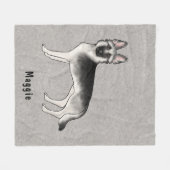 Silver Sable German Shepherd Hund mit benutzerdefi Fleecedecke (Vorderseite (Horizontal))