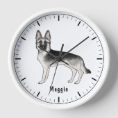 Silver Sable German Shepherd Hund mit benutzerdefi Uhr (Vorderseite)