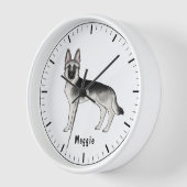Silver Sable German Shepherd Hund mit benutzerdefi Uhr (Winkel)