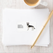 Silver Sable German Shepherd Hund und Custom Text Adressaufkleber (Insitu)