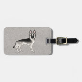 Silver Sable German Shepherd Hund und Custom Text Gepäckanhänger (Vorderseite horizontal)