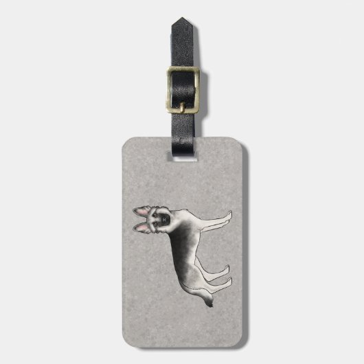 Silver Sable German Shepherd Hund und Custom Text Gepäckanhänger (Vorderseite vertikal)
