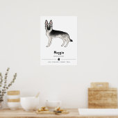 Silver Sable German Shepherd Hund und Custom Text Poster (Küche)