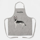 Silver Sable German Shepherd Hund und Custom Text Schürze (Vorderseite)