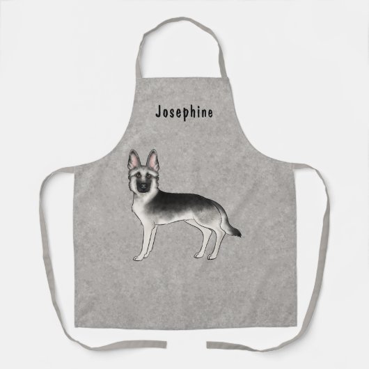 Silver Sable German Shepherd Hund und Custom Text Schürze (Vorderseite)