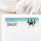 Silver Sable German Shepherd im Winter mit Text (Insitu)