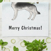 Silver Sable German Shepherd im Winter mit Text Geschirrtuch (Gefaltet)