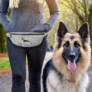 Silver Sable German Shepherd Niedlich Cartoon Dog Bauchtasche