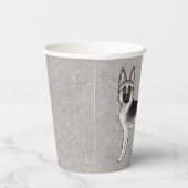 Silver Sable German Shepherd Niedlich Cartoon Dog Pappbecher (Rechts)