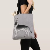 Silver Sable German Shepherd Niedlich Cartoon Dog  Tasche (Von Nahem)