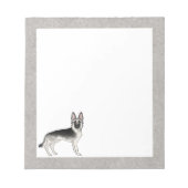 Silver Sable German Shepherd Niedlich Cartoon GSD  Notizblock (Vorderseite)