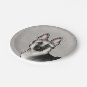 Silver Sable German Shepherd Niedlich Dog Head Pappteller (Schrägansicht)