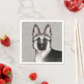Silver Sable German Shepherd Niedlich Dog Head Serviette (Beispiel)
