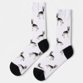 Silver Sable German Shepherd Niedlich GSD Dog Must Socken (Linkes Detail)