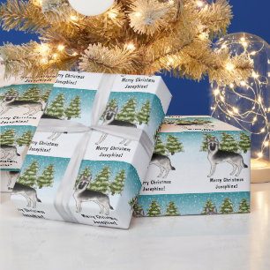 Silver Sable German Shepherd Snowy Winter Forest Geschenkpapier